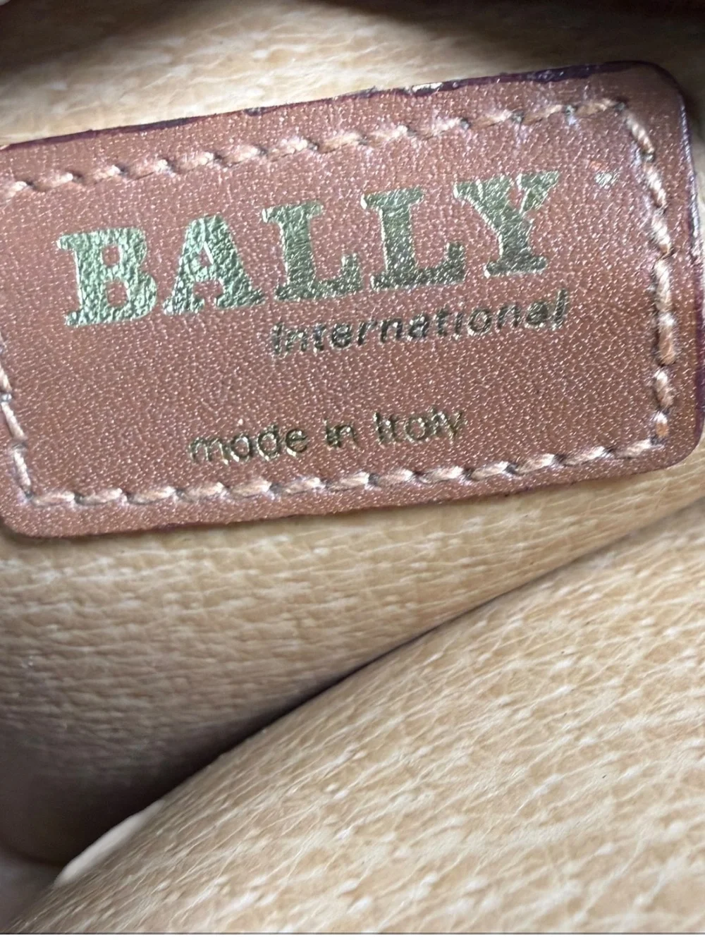 Vintage Bally International Monogram Cosmetic Bag Made in Italy Brown Zip Pouch